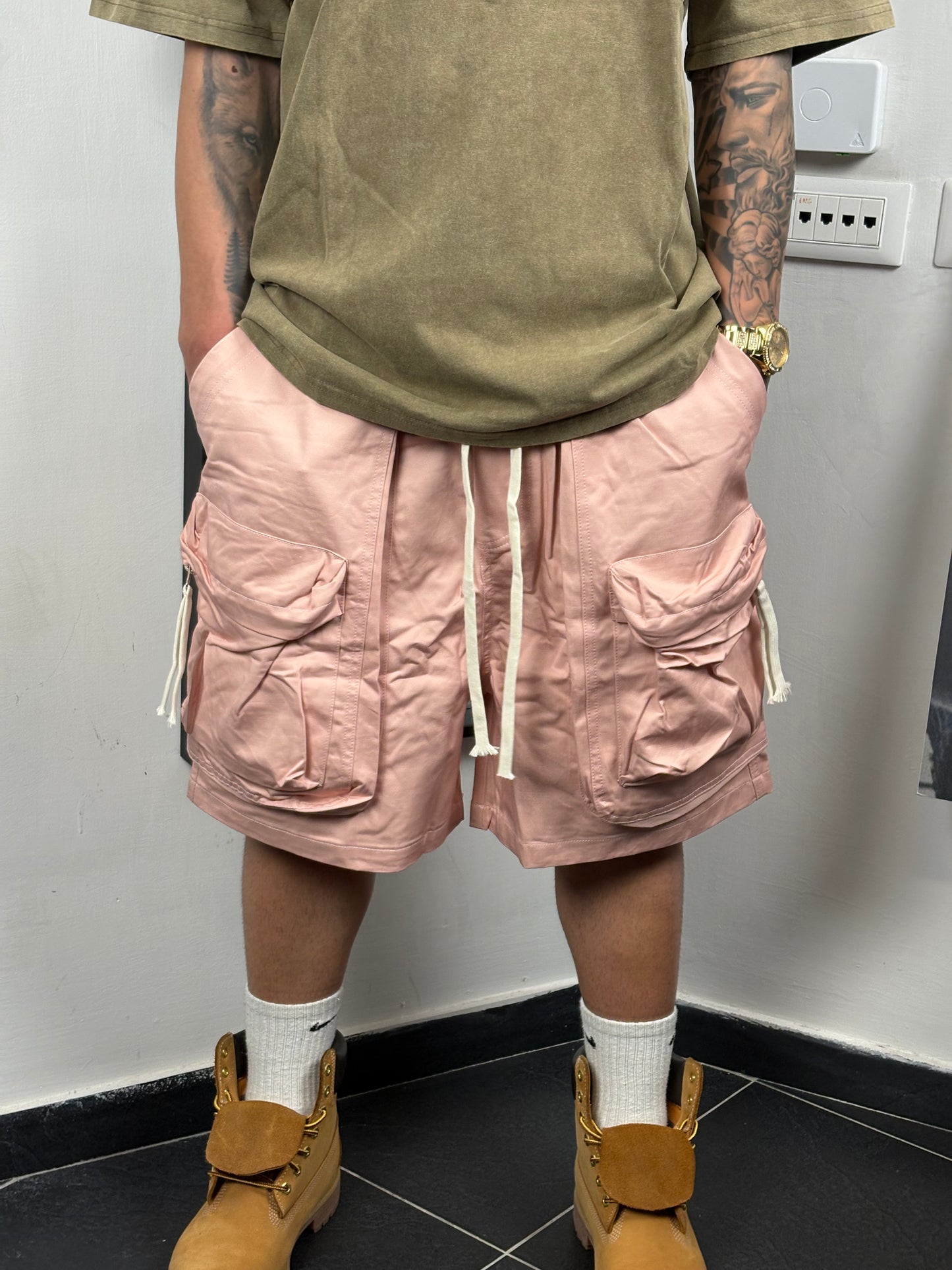 shorts cargo rosa