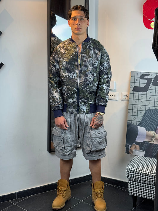 shorts cargo slavati grigio