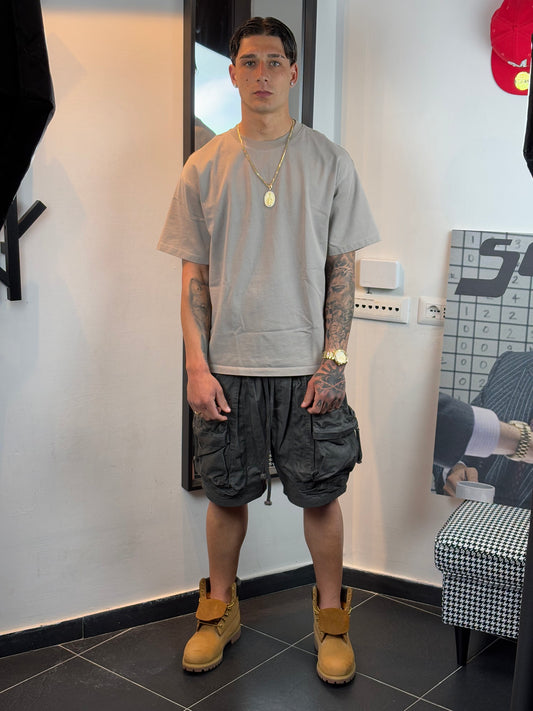 shorts cargo slavati nero